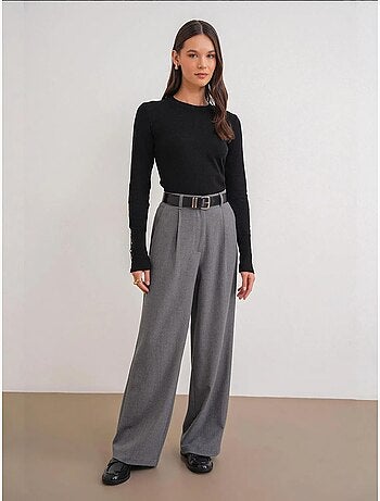 Pull en tricot à col rond et coupe slim mixray