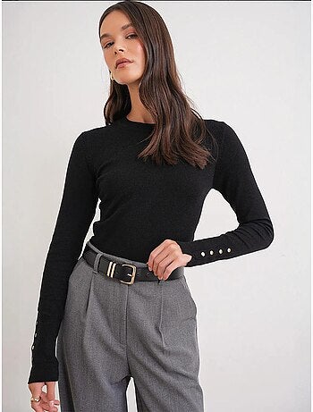 Pull en tricot à col rond et coupe slim mixray