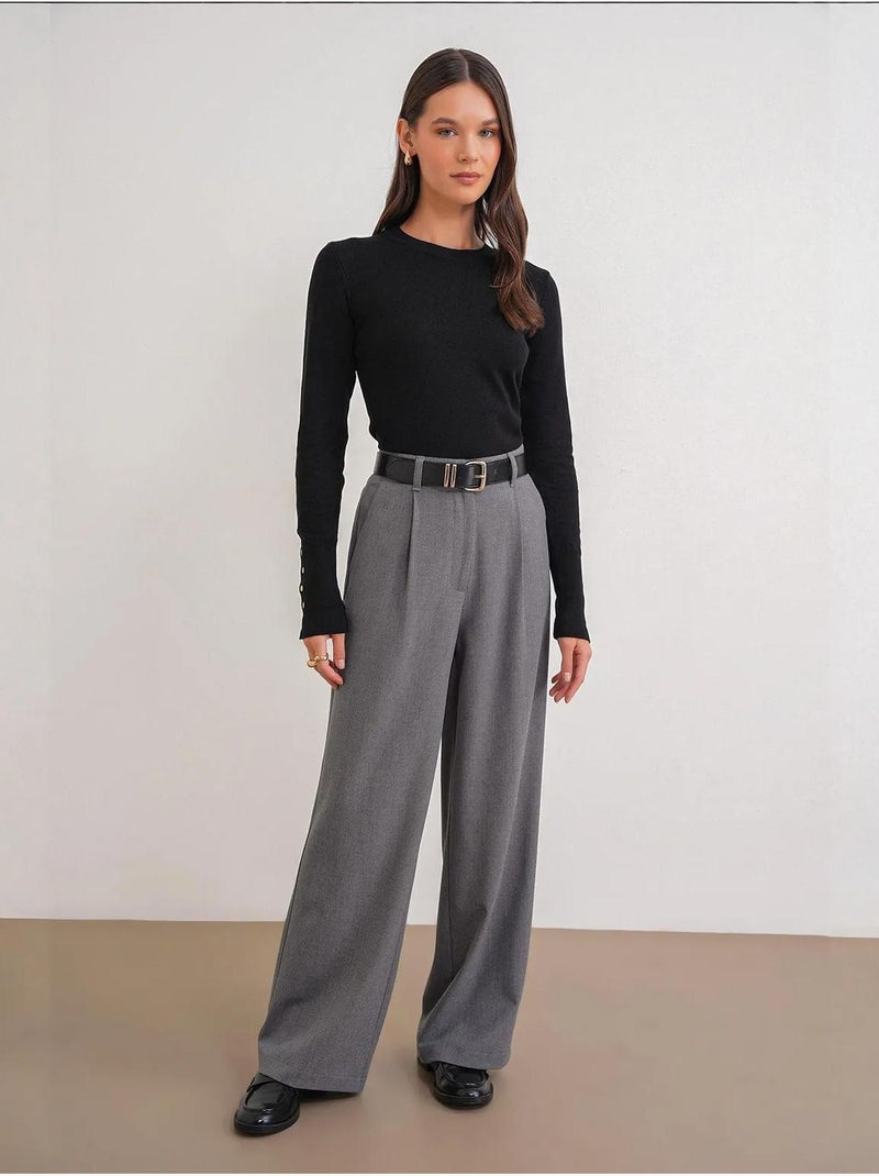 Pull en tricot à col rond et coupe slim mixray Noir - Kiabi