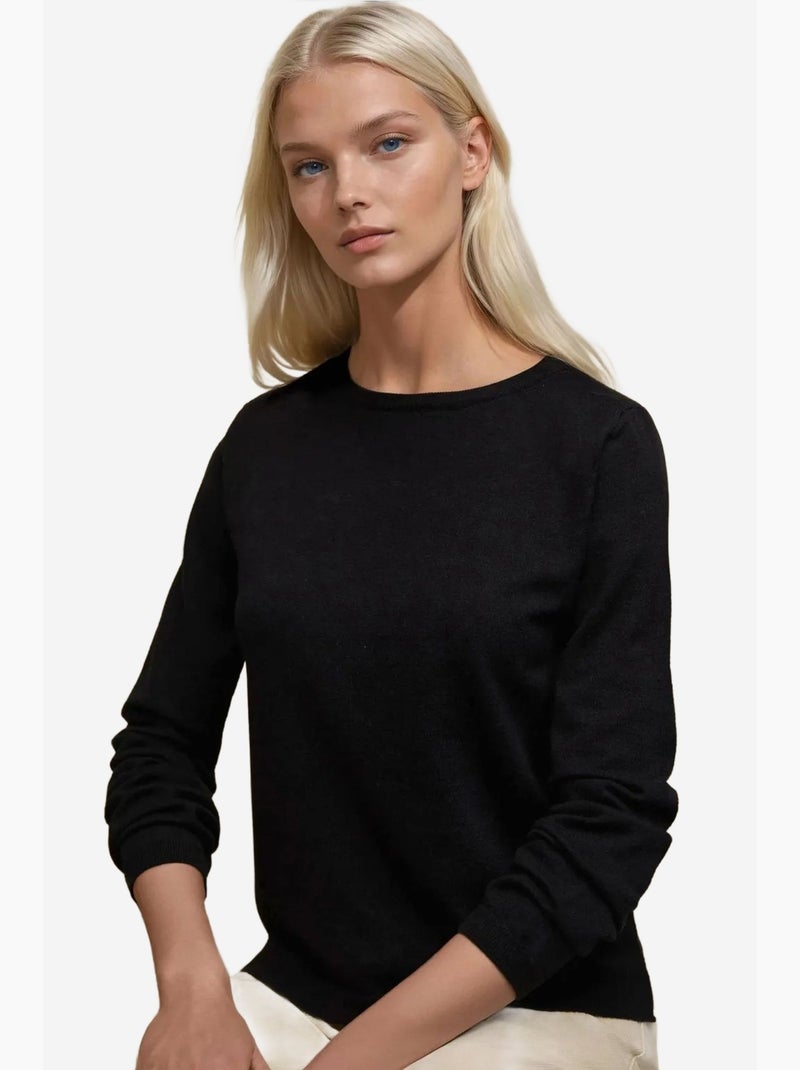 Pull en tricot à col rond hiccup Noir - Kiabi