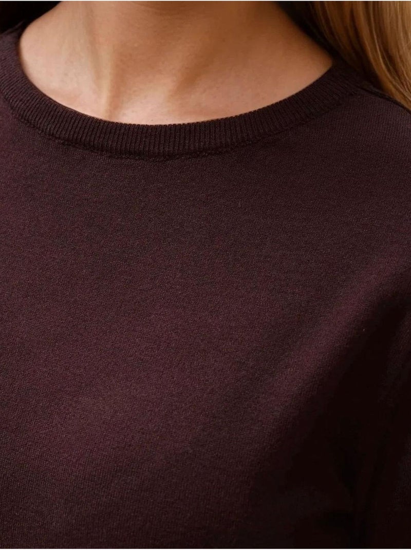 Pull en tricot à col rond hiccup Rouge cachemire - Kiabi