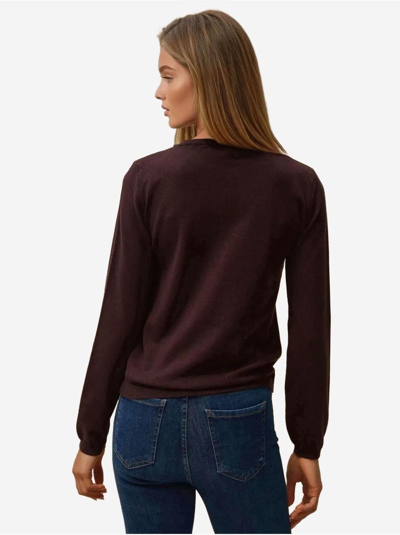 Pull en tricot à col rond hiccup Rouge cachemire - Kiabi