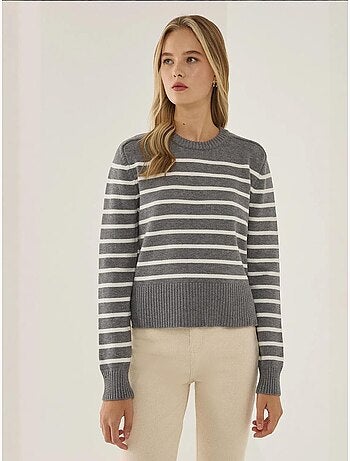 Pull en tricot à col rond rayé hiccup