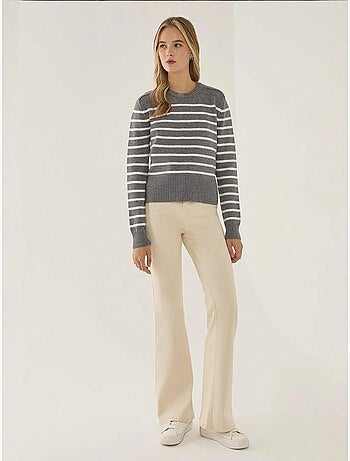 Pull en tricot à col rond rayé hiccup