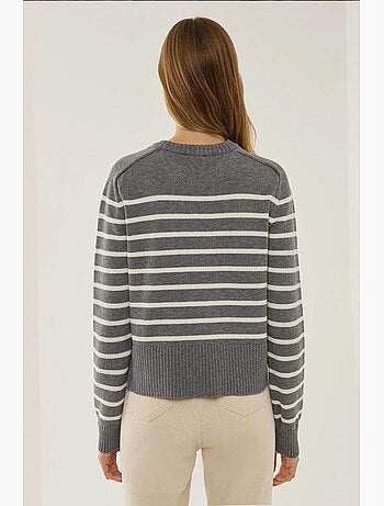 Pull en tricot à col rond rayé hiccup