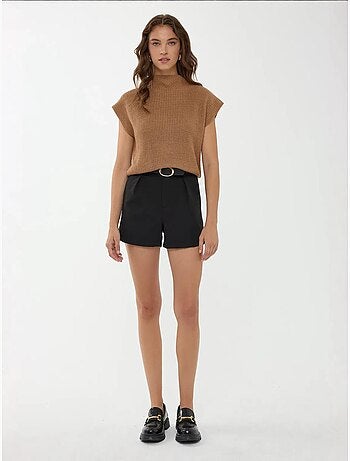 Pull en tricot à demi-col roulé