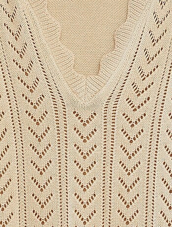 Pull en tricot à manches courtes et col en V 'JDY'