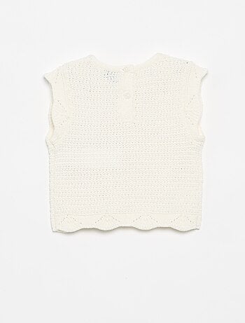 Pull en tricot avec broderies 'cœurs'
