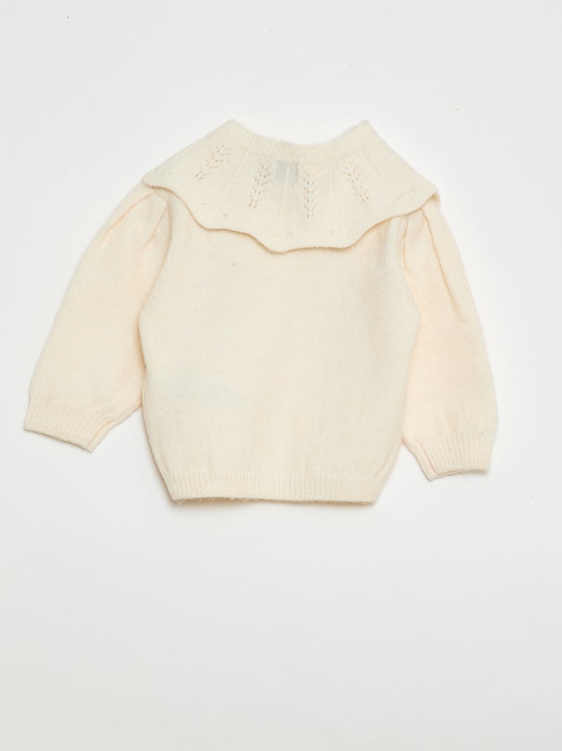 Pull en tricot avec col amovible Beige - Kiabi