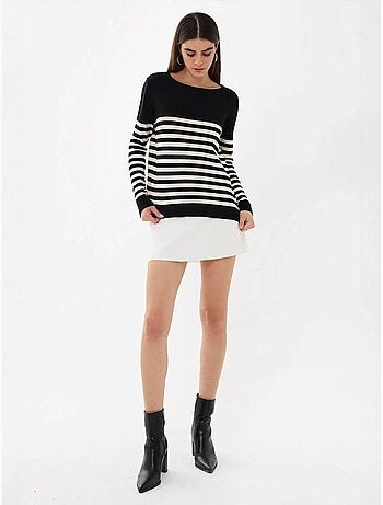 Pull en tricot basique rayé