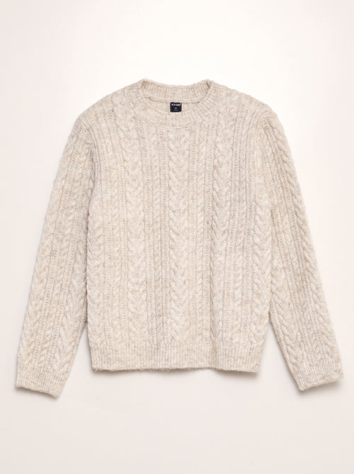 Pull en tricot col rond - Kiabi