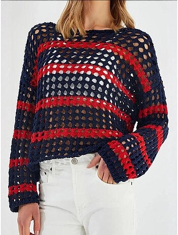 Pull en tricot rayé surdimensionné mixray