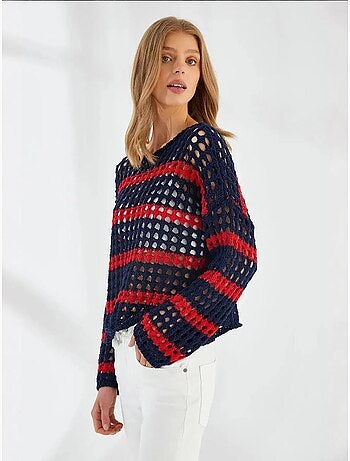 Pull en tricot rayé surdimensionné mixray