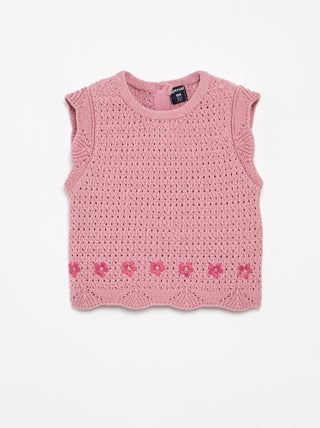 Pull en tricot sans manches