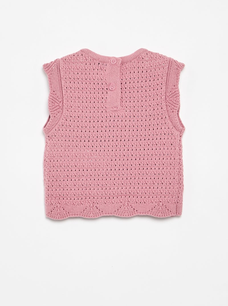 Pull en tricot sans manches Rose - Kiabi