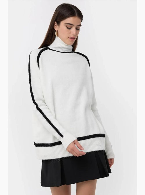 Pull en tricot surdimensionné avec détails contrastés hiccup - Kiabi Pull en tricot surdimensionné avec détails contrastés hiccup - Kiabi