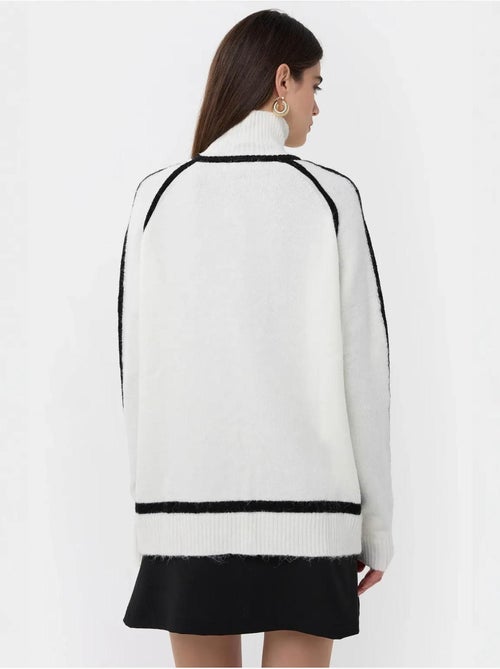 Pull en tricot surdimensionné avec détails contrastés hiccup - Kiabi Pull en tricot surdimensionné avec détails contrastés hiccup - Kiabi