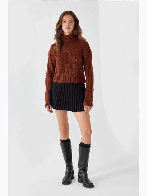 Pull en tricot texturé à col roulé hiccup - Kiabi