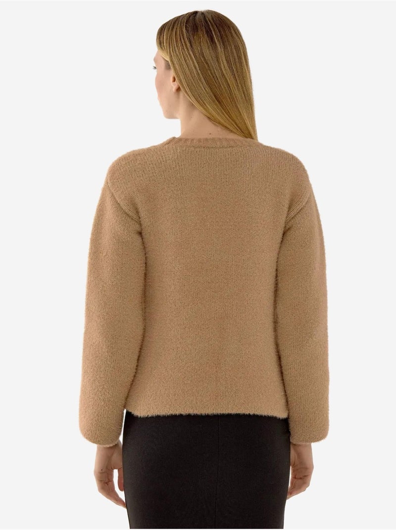 Pull en tricot texturé hiccup Beige naturel - Kiabi
