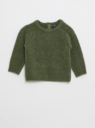 Pull en tricot uni maille grosse jauge