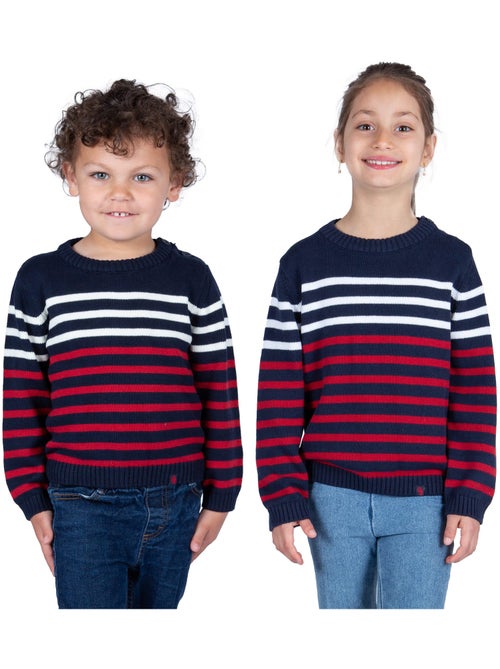 Pull enfant bi-colore en coton 'Breizh Océan', Pull garçon ou fille - Kiabi Pull enfant bi-colore en coton 'Breizh Océan', Pull garçon ou fille - Kiabi