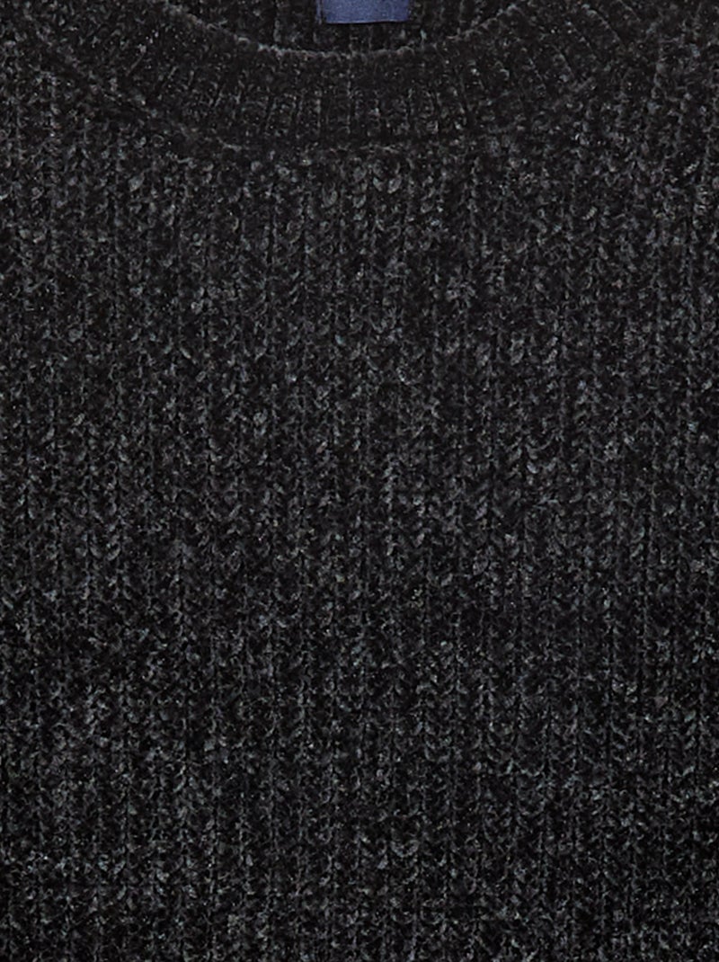 Pull épais en maille chenille Noir - Kiabi
