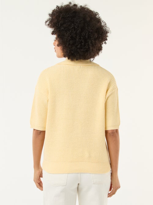 Pull esprit polo avec encolure V - Kiabi