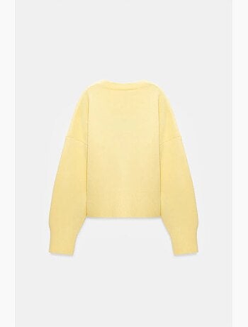 Pull femme en maille côtelée à col v dilvin