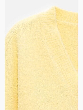 Pull femme en maille côtelée à col v dilvin