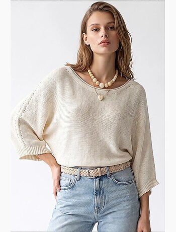 Pull femme en mélange coton mixray