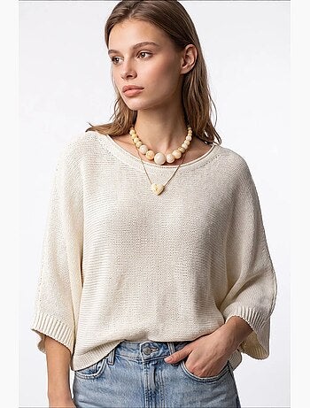 Pull femme en mélange coton mixray