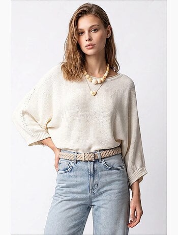 Pull femme en mélange coton mixray