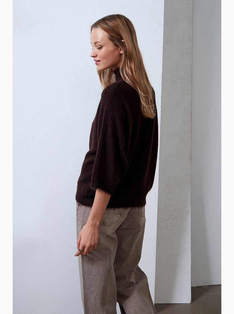 Pull femme en mélange de laine dilvin Marron chocolat - Kiabi