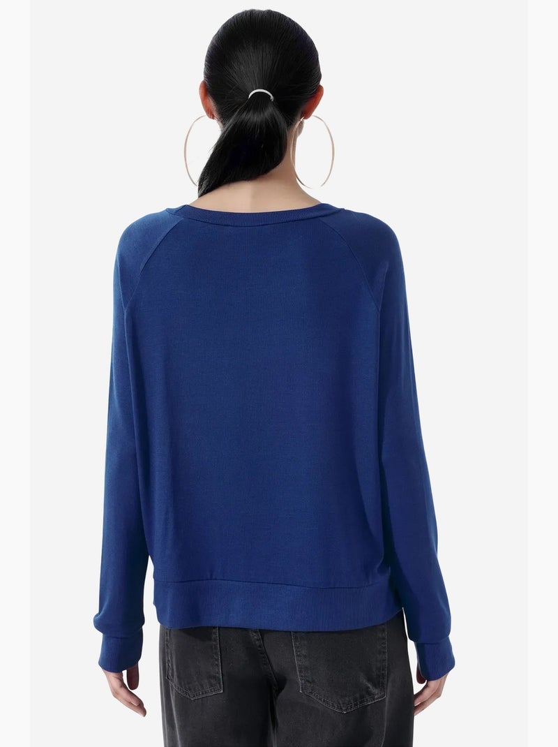 Pull femme en mélange de viscose busem Bleu cobalt - Kiabi
