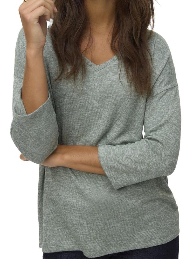 Pull femme vero moda Vert kaki clair - Kiabi
