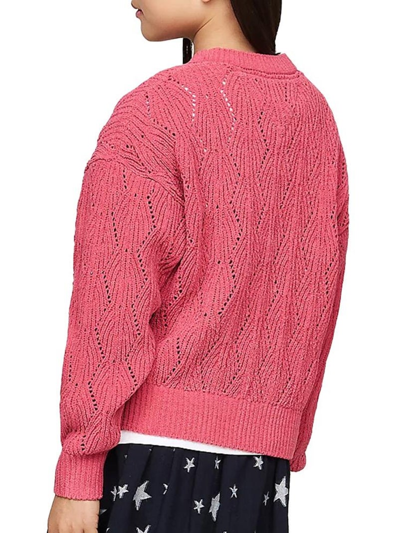Pull Fille Tommy Hilfiger Chenille Rose - Kiabi