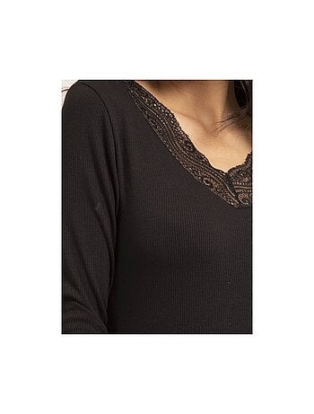 Pull fin col dentelle falia