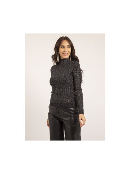 Pull fin col montant paillettes kabiana - Kiabi