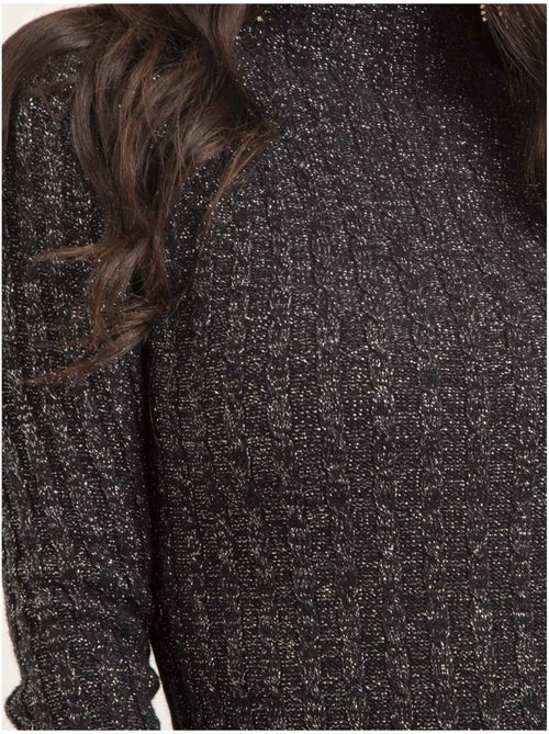 Pull fin col montant paillettes kabiana - Kiabi