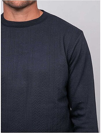 Pull fin col rond jacquard loranch