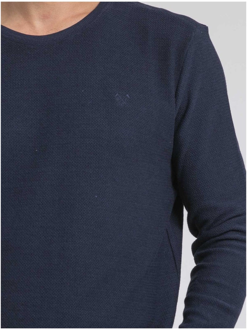 Pull fin col rond jilivio Bleu marine - Kiabi