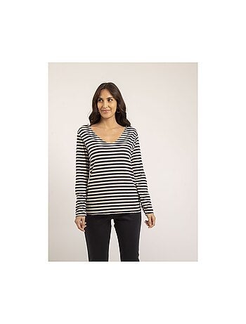 Pull fin marinière rayé kemile