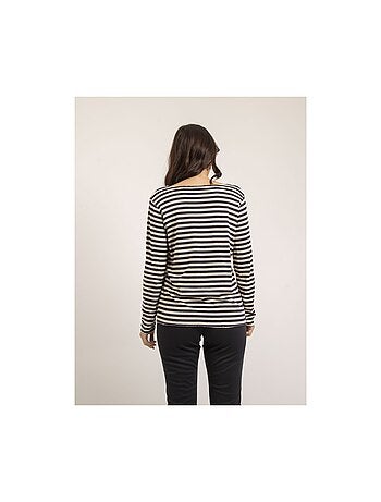 Pull fin rayures kemile