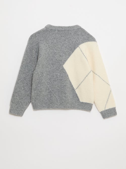 Pull fine jauge à motif jacquard - Kiabi