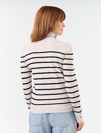 Pull fine jauge col roulé