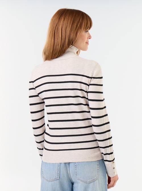 Pull fine jauge col roulé - Kiabi