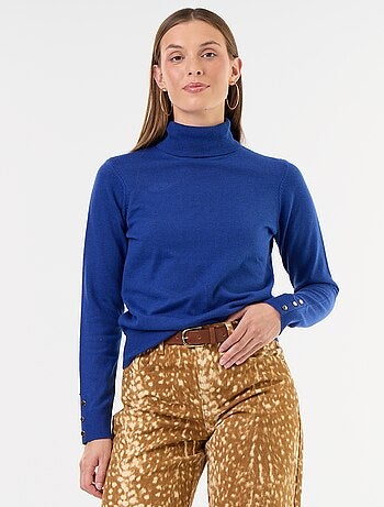 Pull fine jauge col roulé