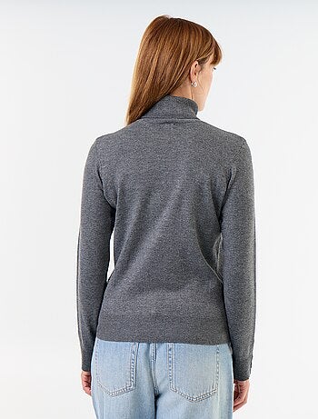 Pull fine jauge col roulé