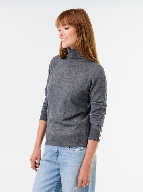 Pull fine jauge col roulé - Kiabi