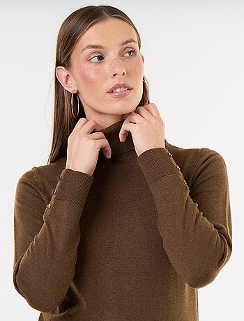 Pull fine jauge col roulé